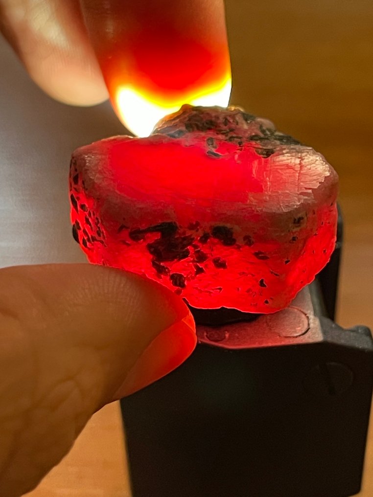 Ruby 真实宝石！令人惊叹的118克拉莫桑比克巨大血红宝石。宏伟的水晶。天然，100%特别。 - 高度: 28 mm - 闊度: 28 mm- 23.6 g #2.1