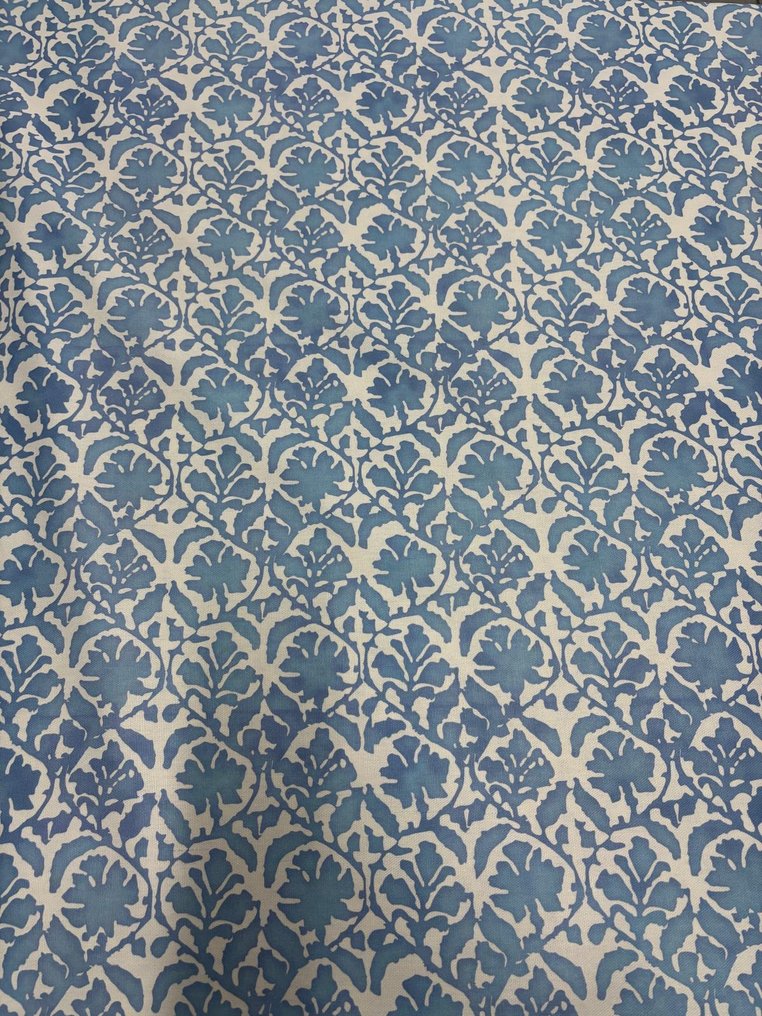 花卉风格，100%纯棉，巴拿马布，符合OEKO TEX标准，独家设计，蓝色 - 室內裝潢織物  - 300 cm - 280 cm #4.3