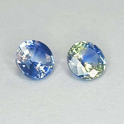 2 pcs  Albastru, Galben Safir  - 1.15 ct - ALGT (Laboratorul pentru testarea pietrelor prețioase din Anvers) #3.2