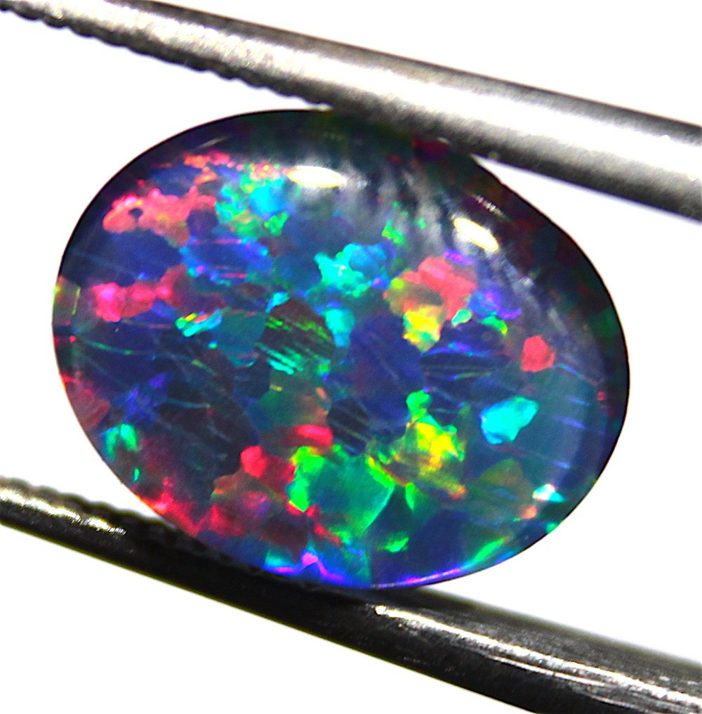 澳大利亚高品质欧泊三层结构，克拉数2.00 弧面形 - 高度: 10 mm - 宽度: 8 mm- 0.4 g #1.0