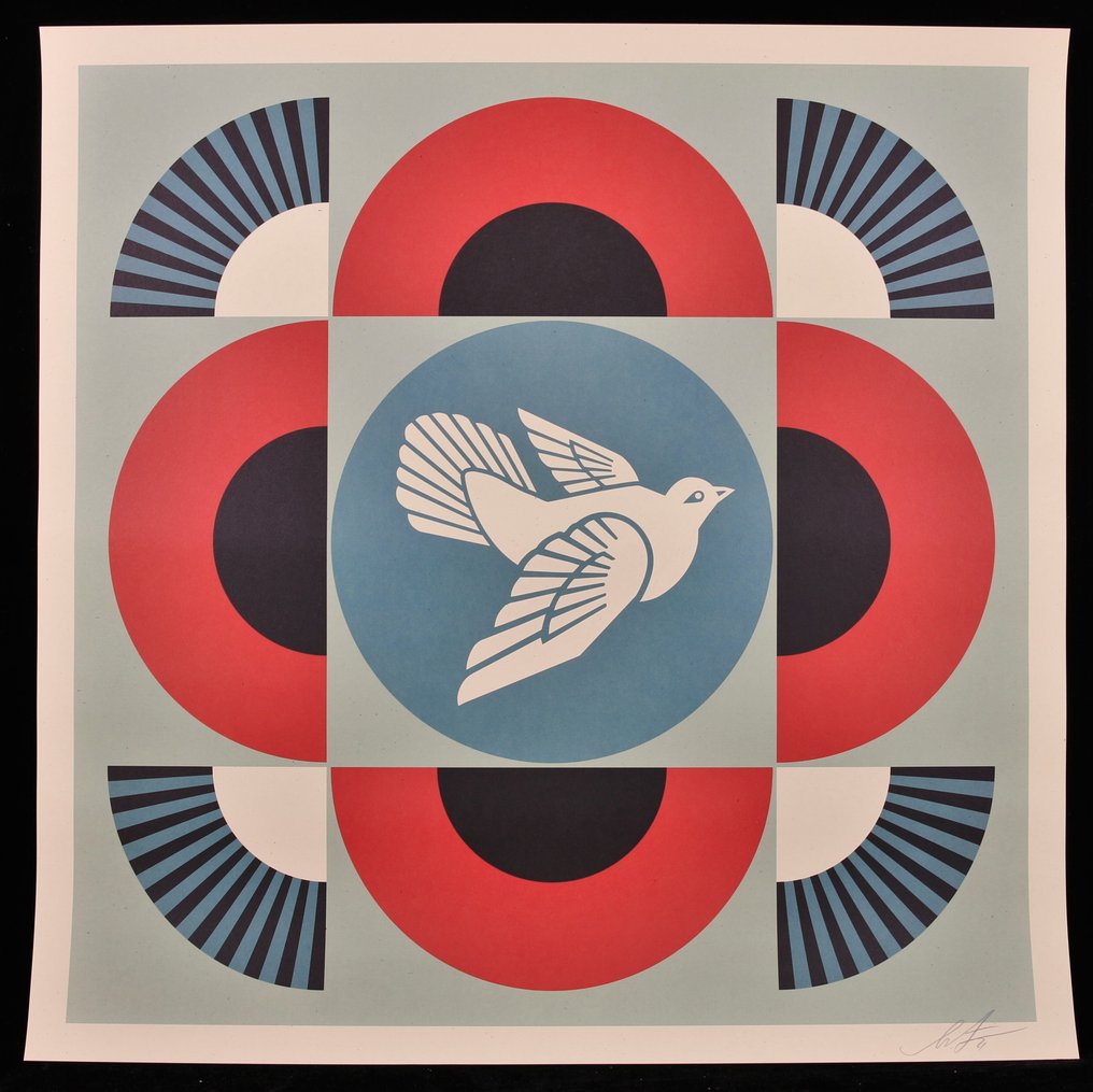 Shepard Fairey (OBEY) (1970) - Dove Trip Red SIGNED Offset Lithograph #1.0