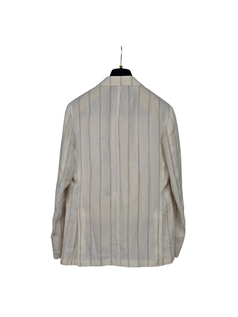 RRP 750€ SANTANIELLO Suit White Striped Linen Hand Made in Italy - 54 IT - 男士西裝 - New with tags #2.1