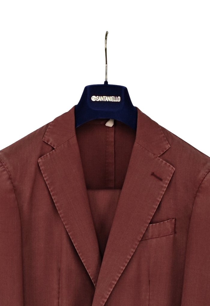 RRP 750€ SANTANIELLO Suit Burgundy Wool Hand Made in Italy - 48 IT - Blazer - New with tags #1.0