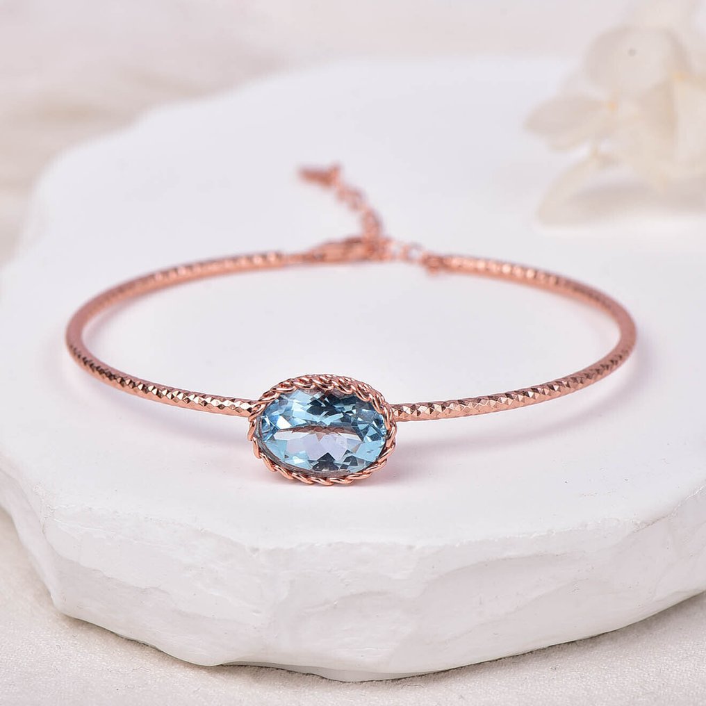 没有保留价 - 手镯 银 - Topaz - 认证 #3.2