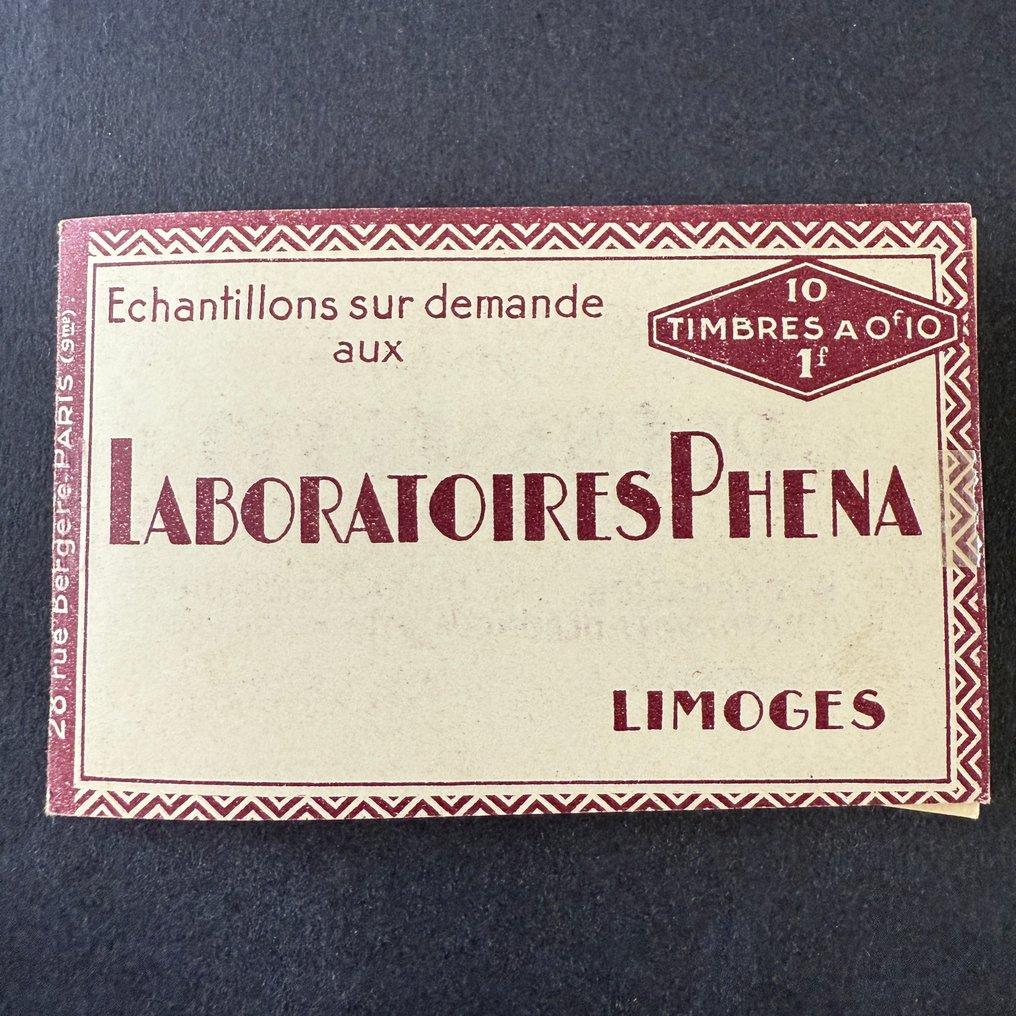 France  - Yvert 188 'Carnet Phéna' in NEUFS ** - B/TB #1.0