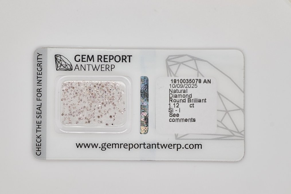 Senza prezzo di riserva - 233 pcs Diamante (Naturale) - 1.12 ct - Rotondo - SI1, SI2, I1, I2, I3 - Gem Report Antwerp (GRA) #1.0