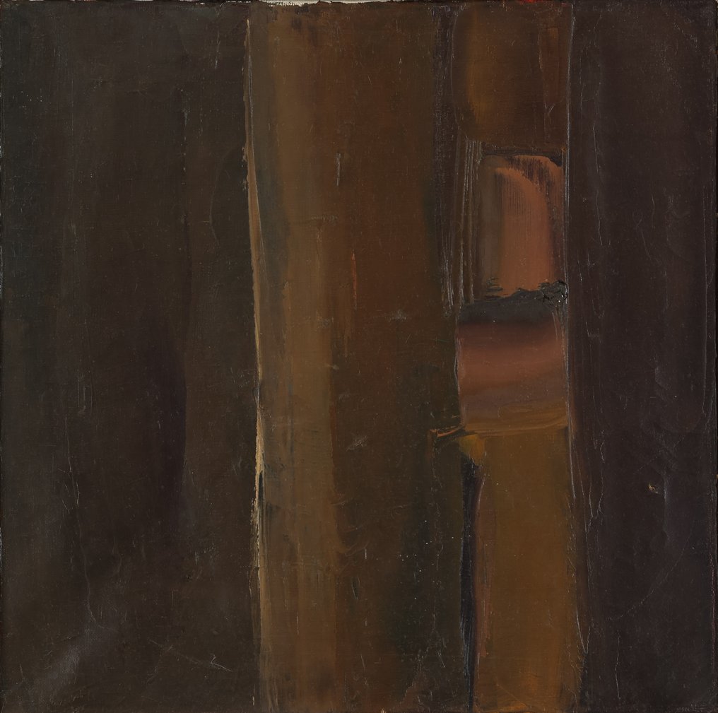 Willem Adams (1937-2022) - Landschap in bruin #1.0