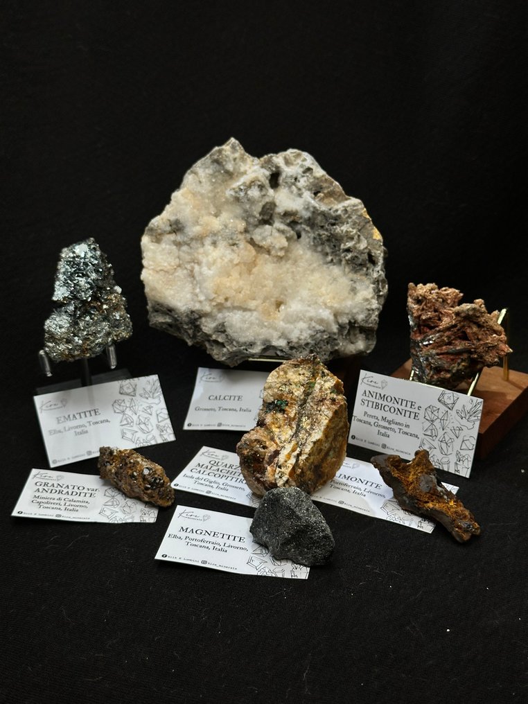 Lotto 'Minerals of Tuscany' Crystals on matrix- 1338 g - (7) #1.0