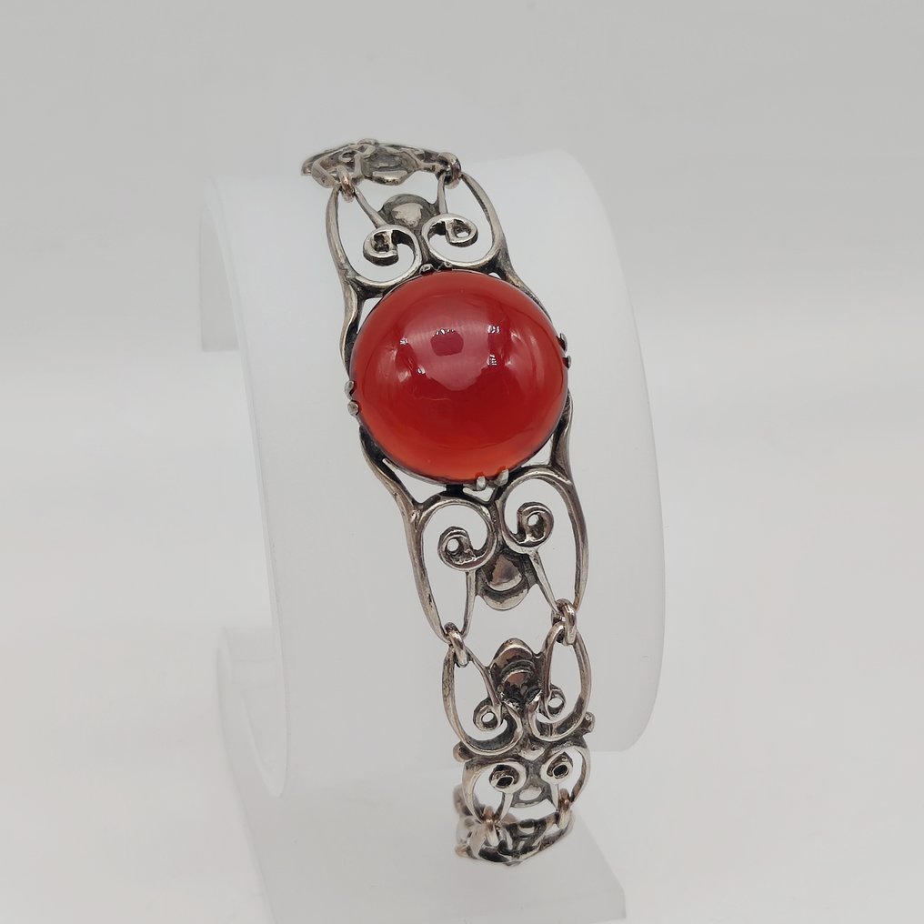 Fără preț de rezervă - Brățară Argint Carnelian - Fons Reggers #1.0