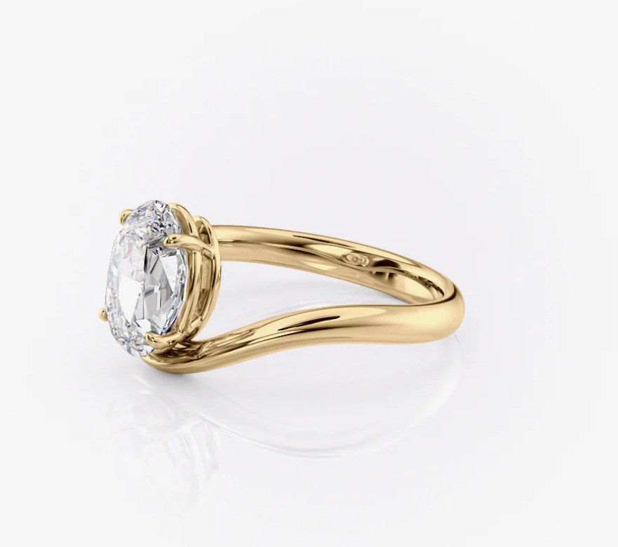 订婚戒指 - 14K包金 黄金 - 1.00ct. tw. 钻石 (天然) - I/VS2 #1.0