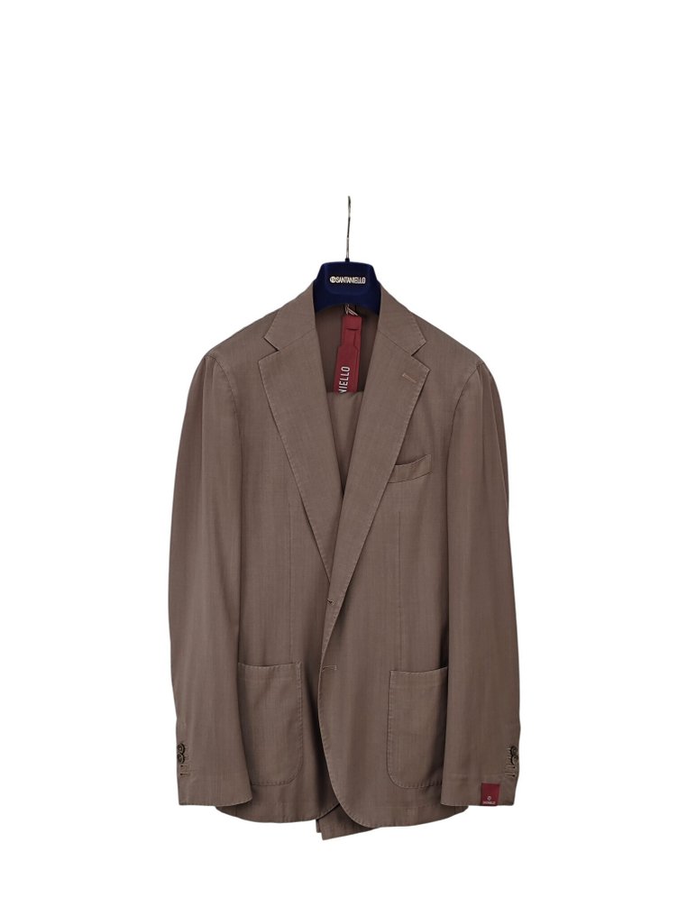 RRP 750€ SANTANIELLO Unlined Suit Light Brown Wool Hand Made in Italy - 50 IT - Men's suit - New with tags #1.0