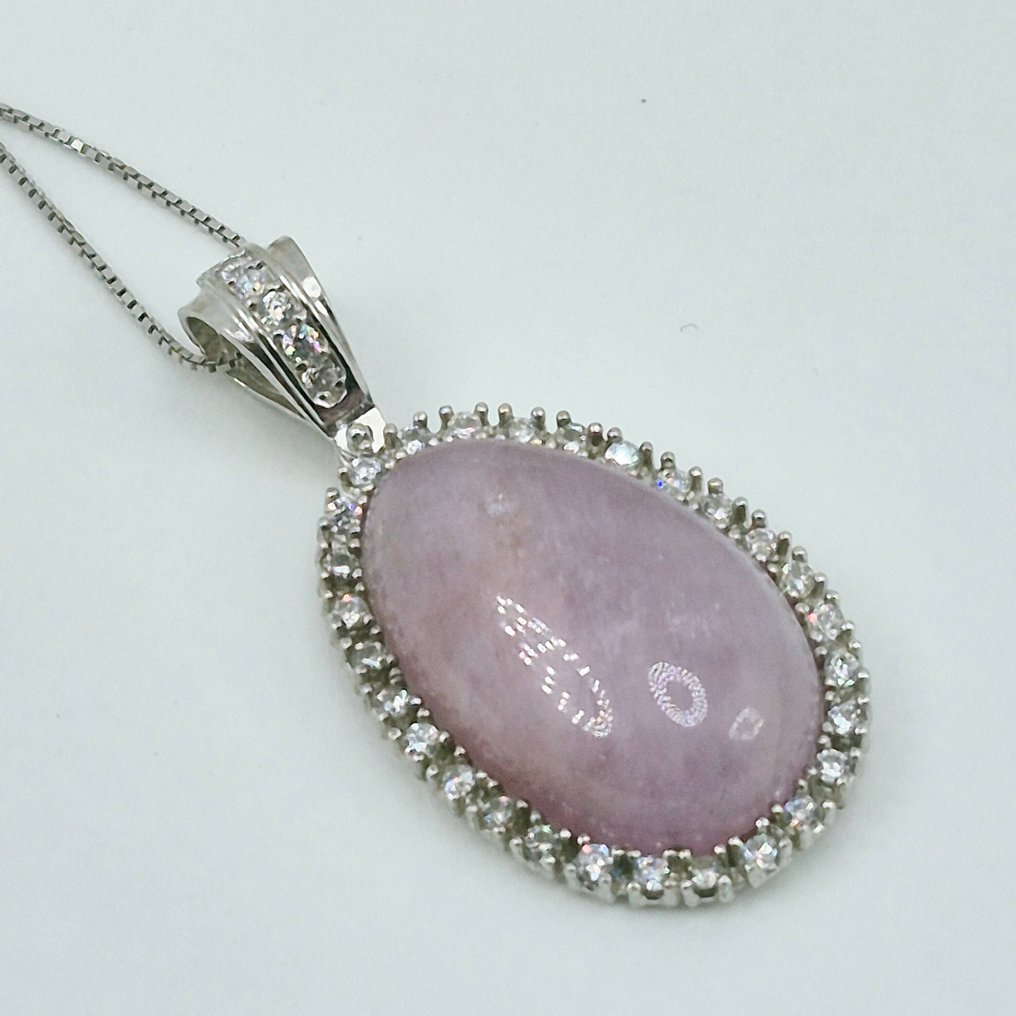 Argento - Collana con ciondolo - KUNZITE NATURALE #3.2