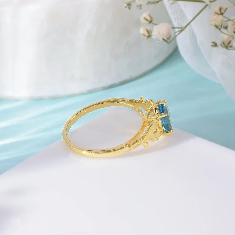 Zonder Minimumprijs - Verlovingsring Zilver - 1.50ct. tw. Topaas - Natuurlijke Topaas Ring #1.0