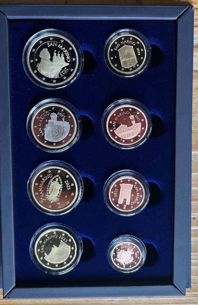 聖馬力諾. Proof Set 2025 (incl. 2 euro "MichelAngelo" + "Pellegrini di Speranza") (沒有保留價) #1.0