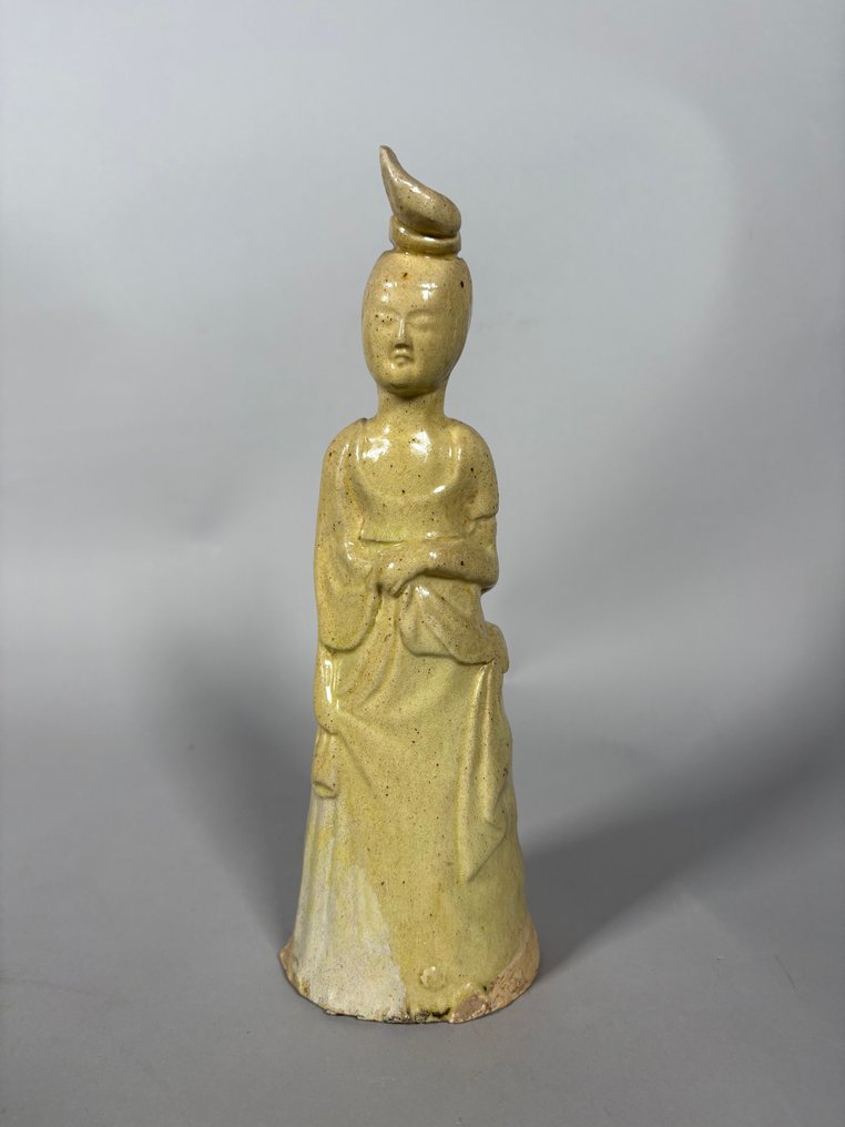 Αρχαία Κινέζικη Δυναστεία Σουΐ Γυαλισμένο τερακότα Άγαλμα μιας Κυρίας - 20 cm #1.0