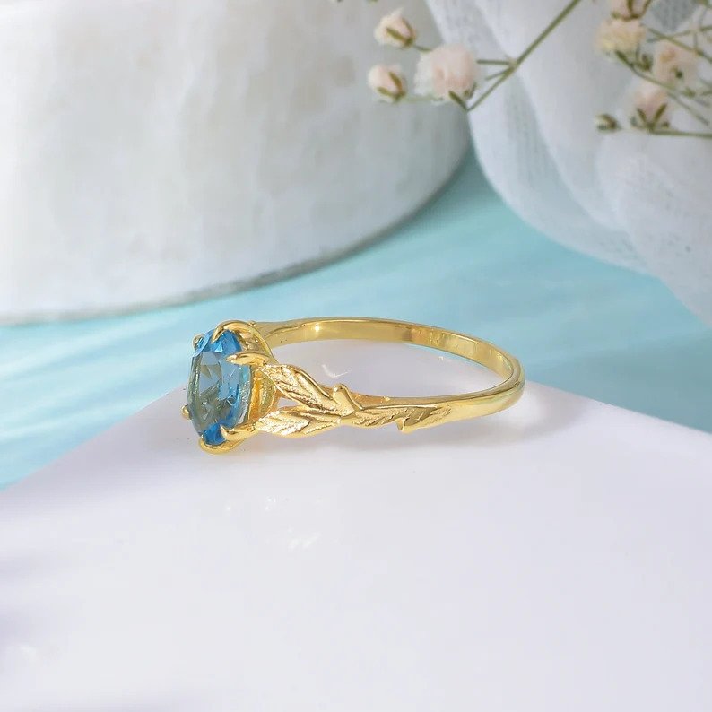 Zonder Minimumprijs - Verlovingsring Zilver - 1.50ct. tw. Topaas - Natuurlijke Topaas Ring #4.3