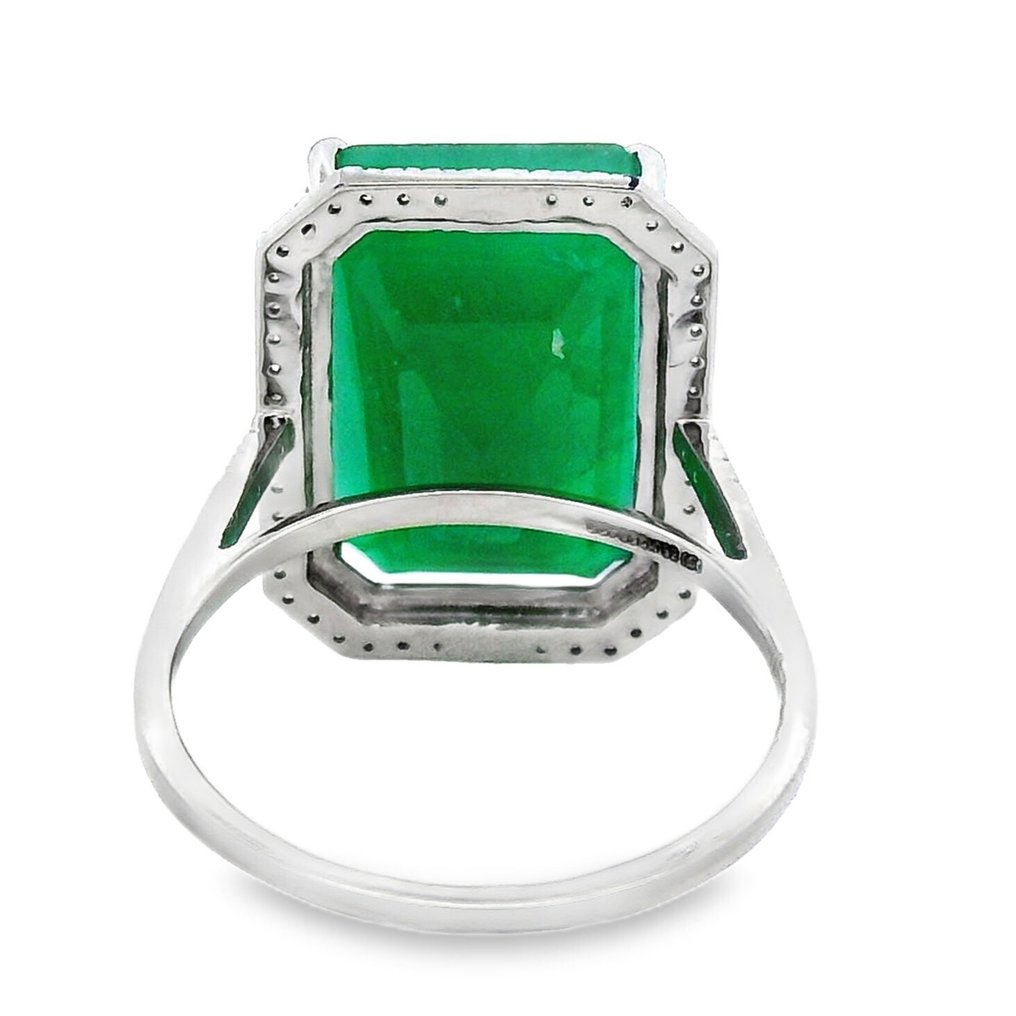 Inel Platină -  11.94ct. tw. Smarald - Diamant #2.1