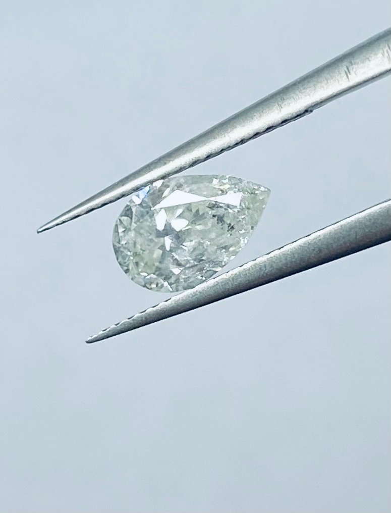 1 pcs Διαμάντι  (Φυσικό)  - 0.87 ct - Αχλάδι - H - I1 - Gemewizard Gemological Laboratory (GWLab) #1.0