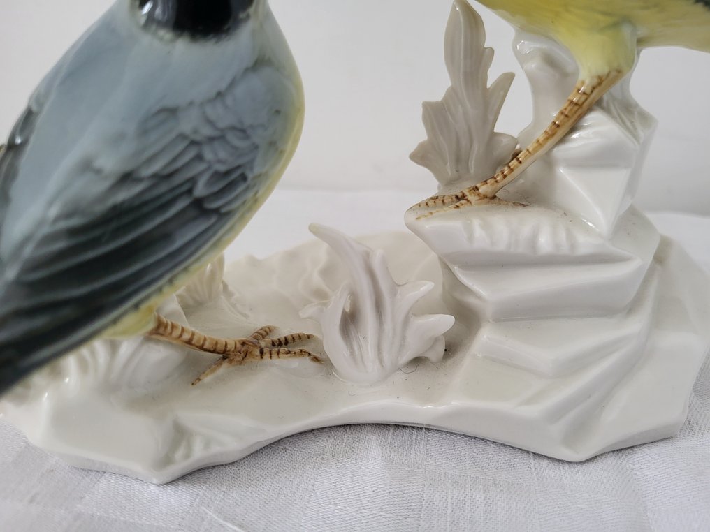 Karl Ens, Volkstedt - Figurine - grand couple de mésanges - Porcelain #4.3