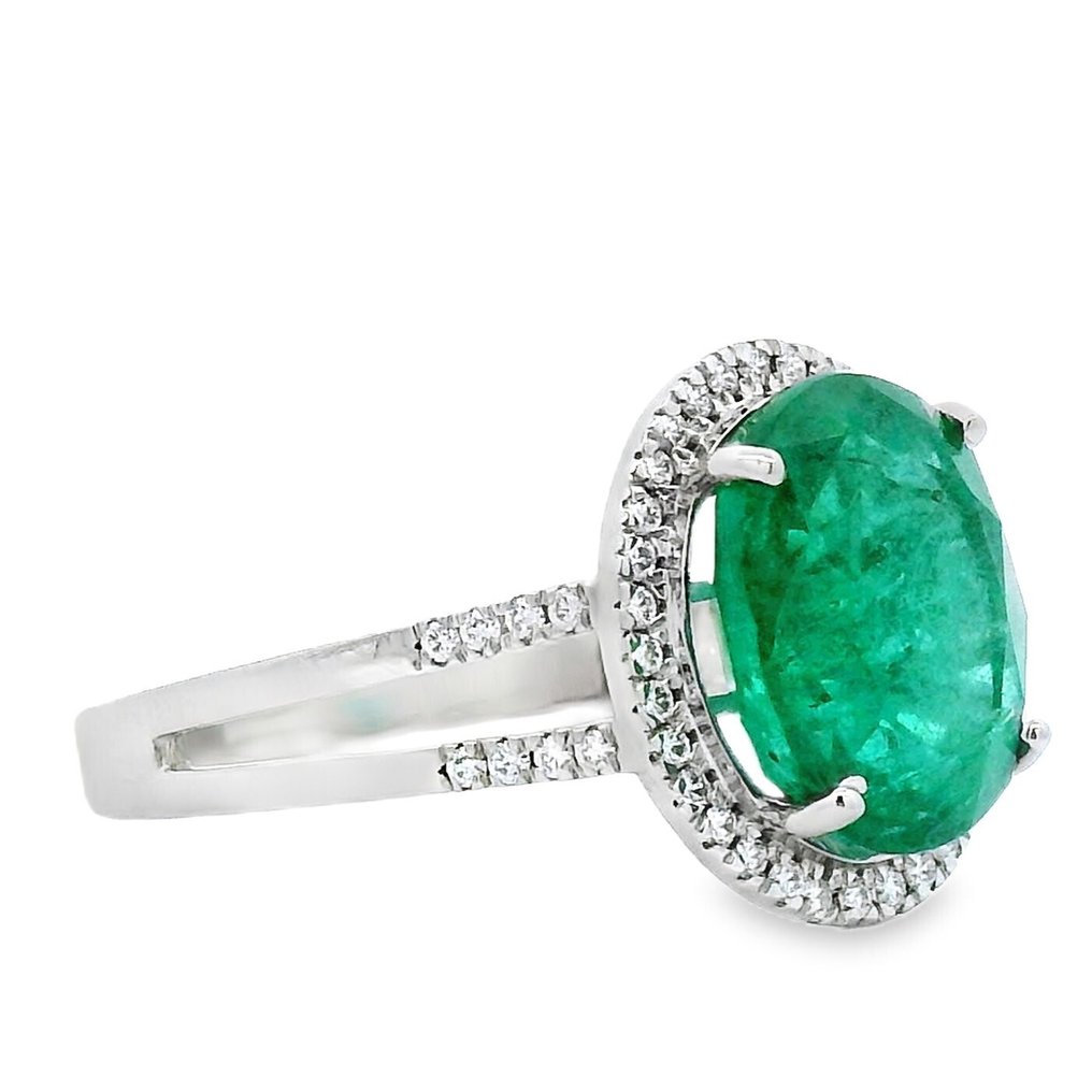 Sormus Platina -  4.91ct. tw. Smaragdi - Timantti #4.3