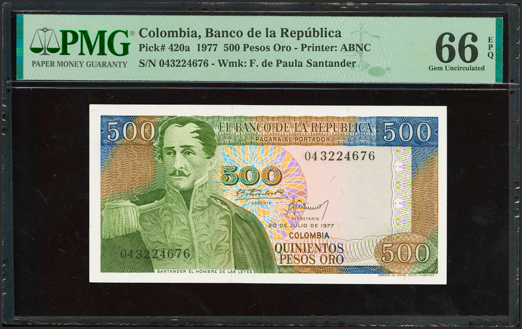 哥倫比亞. - 500 Pesos 1977 - Pick 420a  (沒有保留價) #1.0