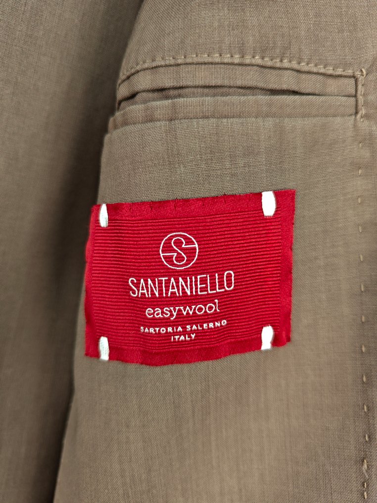 RRP 750€ SANTANIELLO Unlined Suit Light Brown Wool Hand Made in Italy - 50 IT - Men's suit - New with tags #4.3