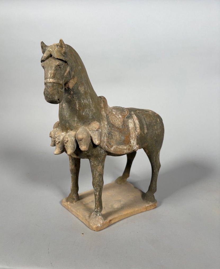 Chinois ancien, empire unifié des Tang Terre cuite cheval Mingqi - 32 cm #1.0