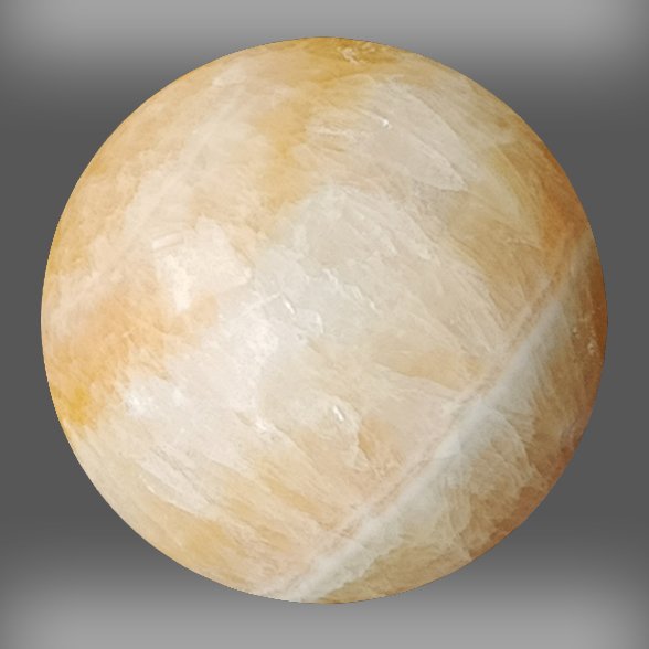 Poleret sfære Gul calcit. - Højde: 100 mm - Bredde: 100 mm- 1378 g #1.0