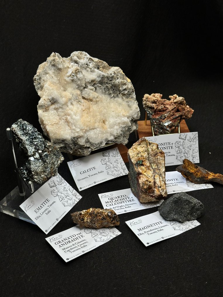 Lotto 'Minerals of Tuscany' Crystals on matrix- 1338 g - (7) #1.0