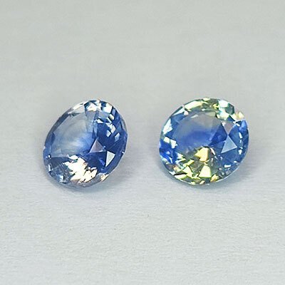 2 pcs  Albastru, Galben Safir  - 1.15 ct - ALGT (Laboratorul pentru testarea pietrelor prețioase din Anvers) #4.3