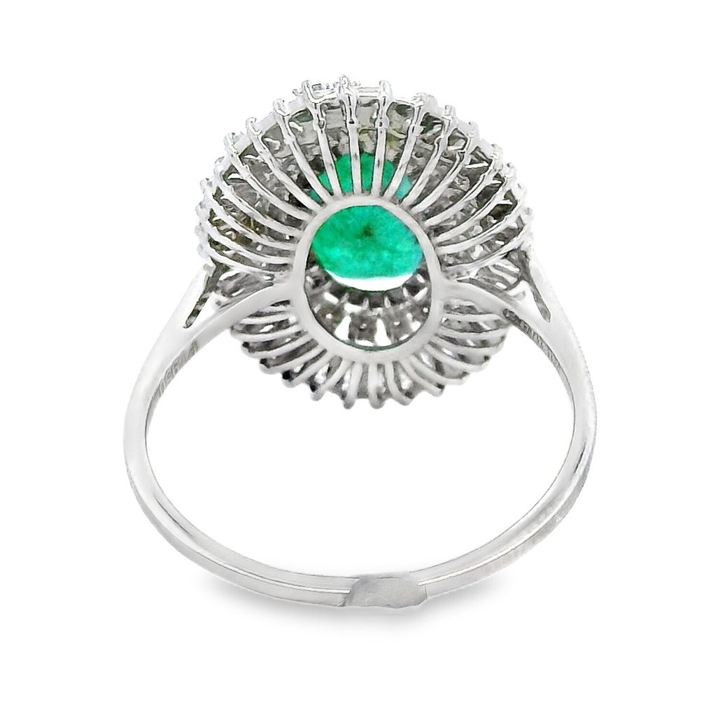 戒指 鉑金 - 3.38ct. tw. 祖母綠 - 鉆石 - 赞比亚 #2.1