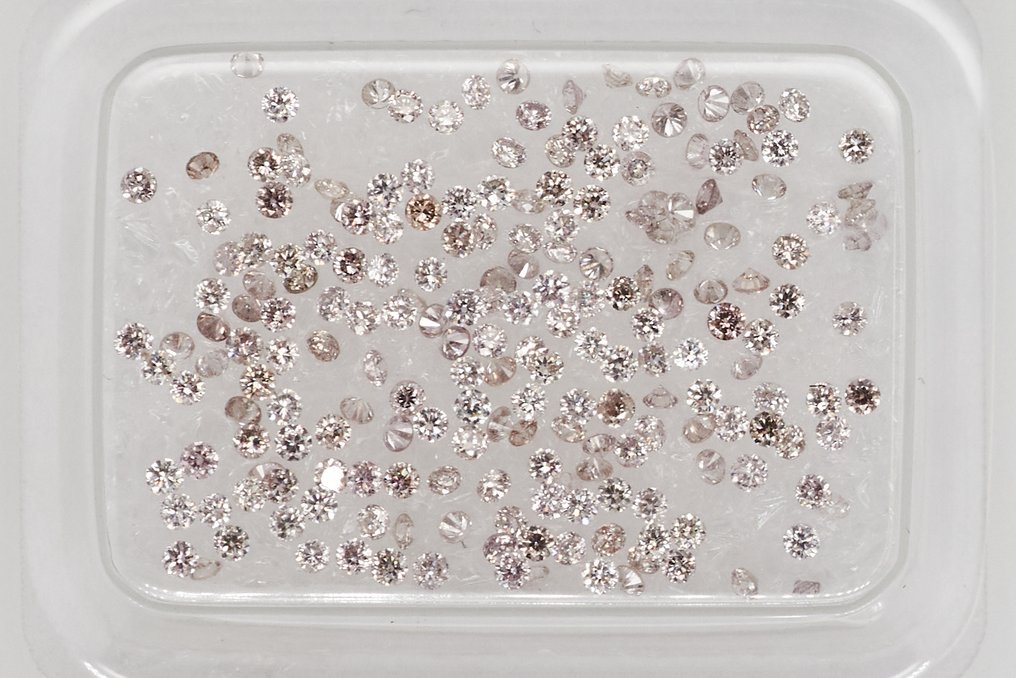 χωρίς τιμή ασφαλείας - 214 pcs Διαμάντι (Φυσικό) - 1.00 ct - Στρογγυλό - SI1, SI2, I1, I2, I3 - Gem Report Antwerp (GRA) #2.1
