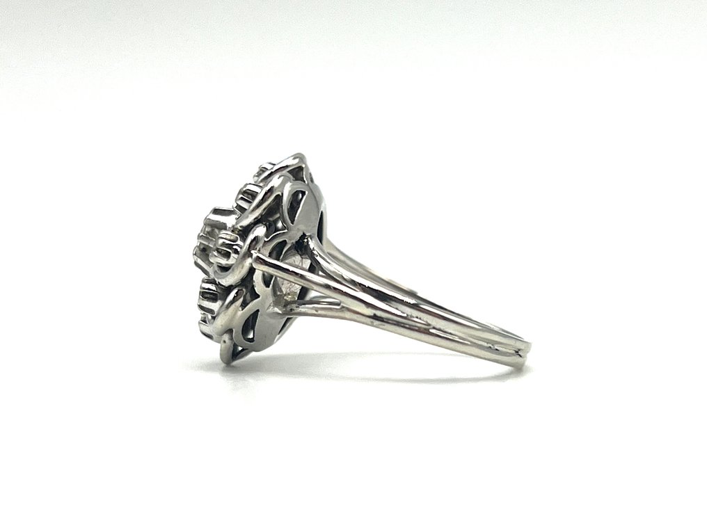 戒指 - 18 克拉 白金, 鉑金 -  0.15ct. tw. 鉆石 (天然)  #3.2