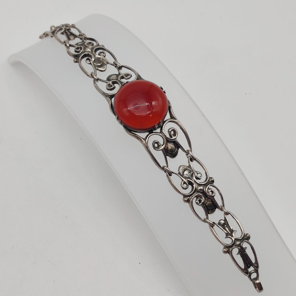 Fără preț de rezervă - Brățară Argint Carnelian - Fons Reggers #1.0
