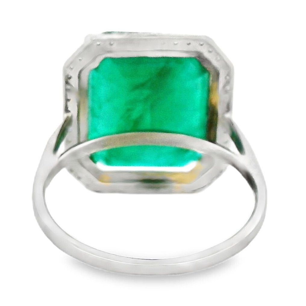 χωρίς τιμή ασφαλείας - Δαχτυλίδι Πλατίνα -  9.61ct. tw. Σμαράγδι - Διαμάντι - Zambia #2.1