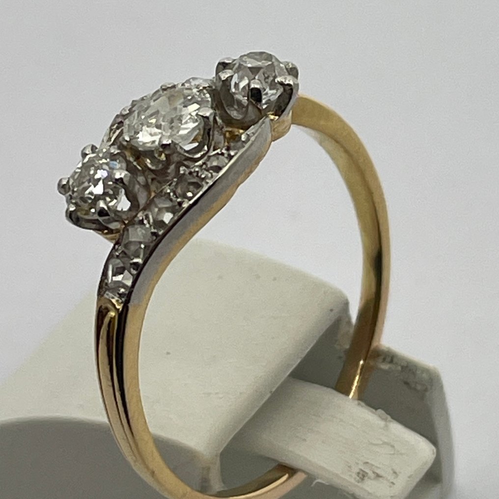 Δαχτυλίδι - 18 καράτια Κίτρινο χρυσό, Πλατίνα - 0.60ct. tw. Διαμάντι (Φυσικό) - Διαμάντι - Σύνολο διαμαντιών 0,60 καράτια. #4.3