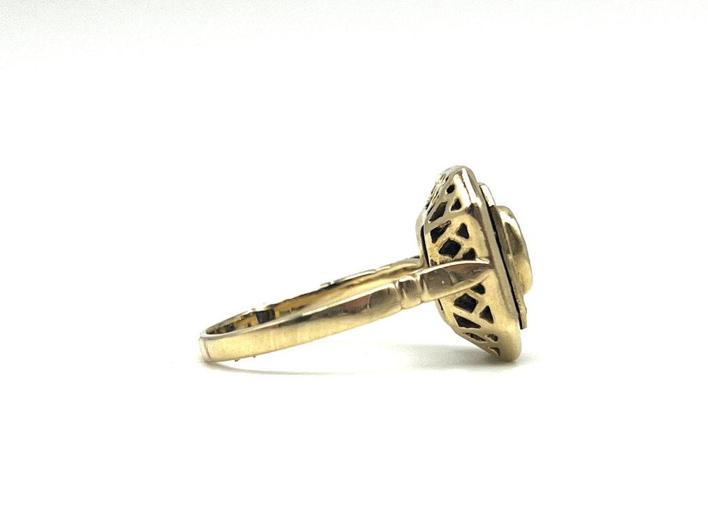 戒指 - 18K包金 黄金 -  0.50ct. tw. 蓝宝石 - 钻石 #1.0