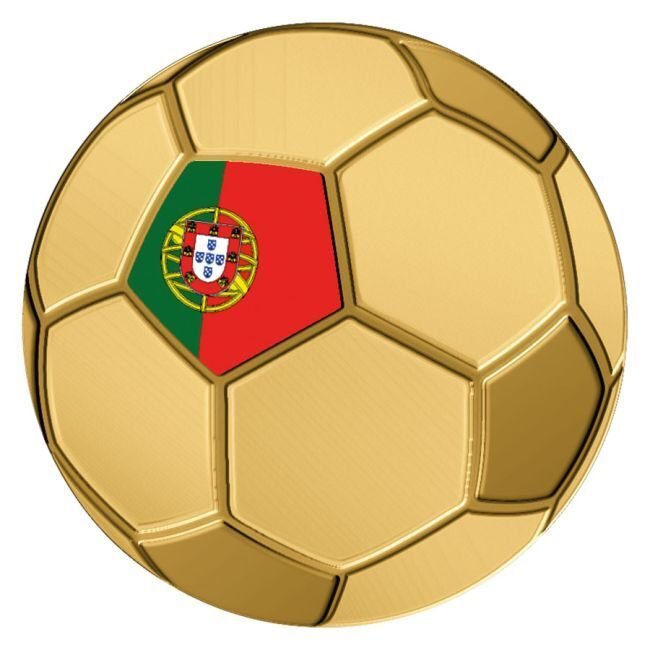 Chade. 3000 Francs CFA 1/1000 oz 999 Fine Gold 3000 CFA Francs Chad Sport Icons Series – Portugal Flag Football Coin (w/  (Sem preço de reserva) #1.0