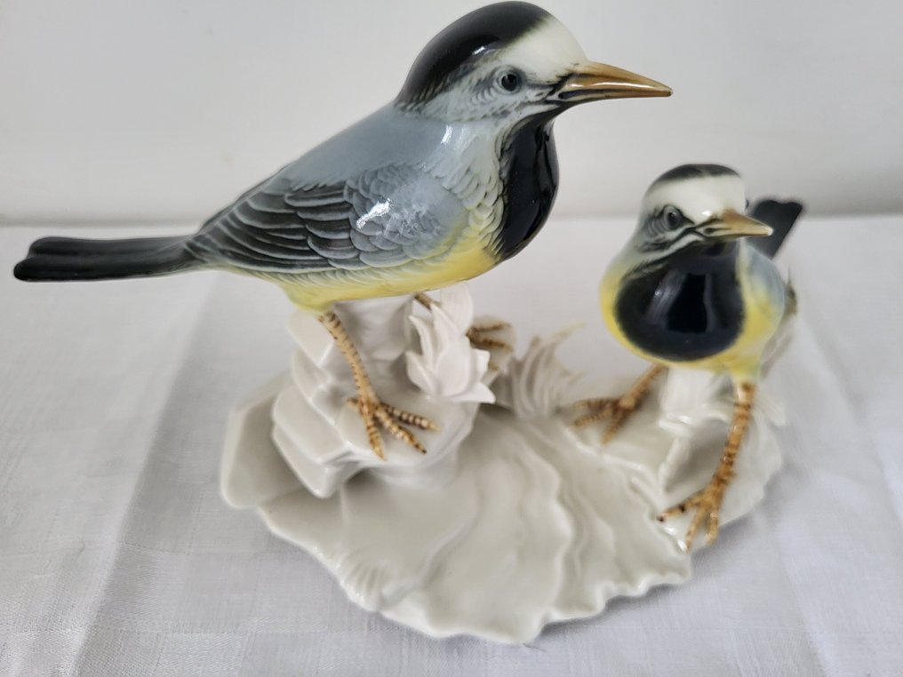 Karl Ens, Volkstedt - Figurine - grand couple de mésanges - Porcelain #1.0