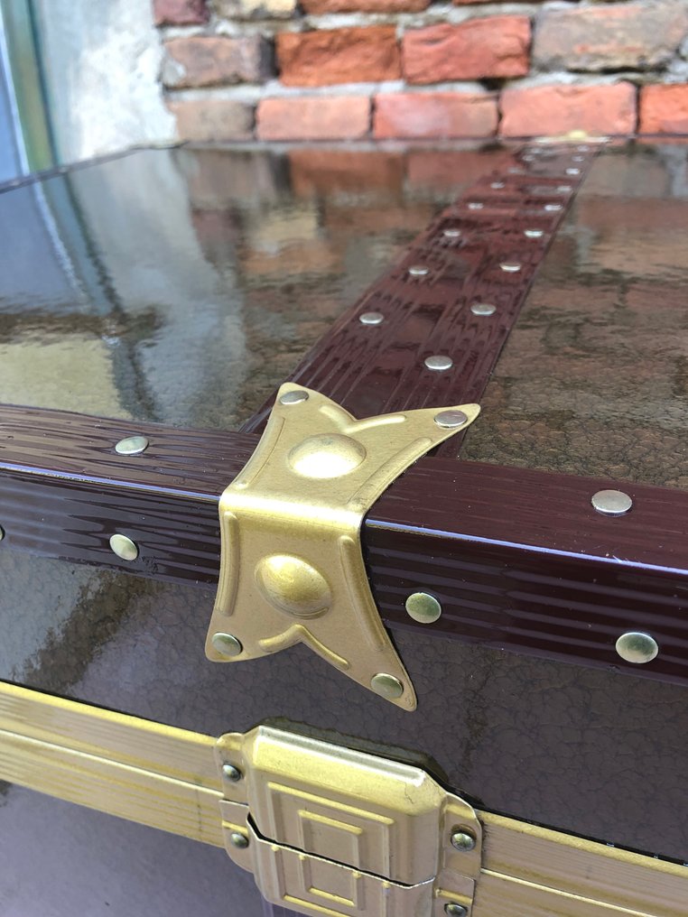 Baule da armadio - legno ed ottone - A coda di rondine #4.3