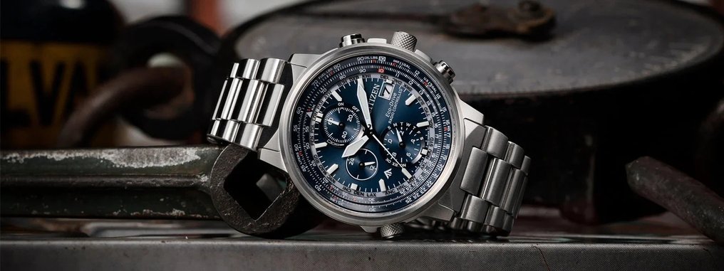 Citizen - Citizen Crono Pilot Acciaio Radiocontrollato - AT8300-58L - Άνδρες - 2025 #2.1