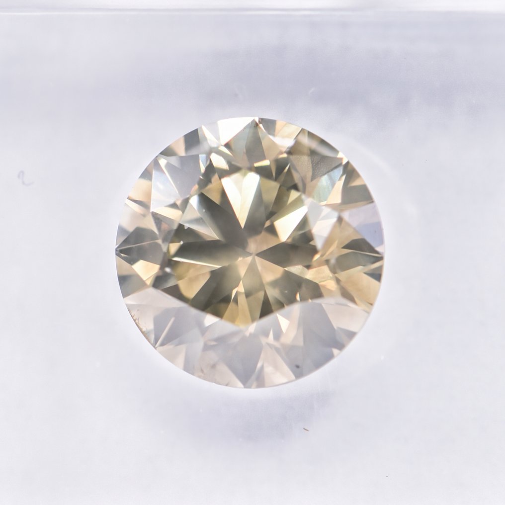 没有保留价 - 1 pcs 钻石 (天然色彩的) - 2.00 ct - 圆形 - Fancy 稍帶綠色的, 稍帶灰色的 黄色 - SI2 微内含二级 - 国际宝石研究院(IGI) - VG VG #3.2