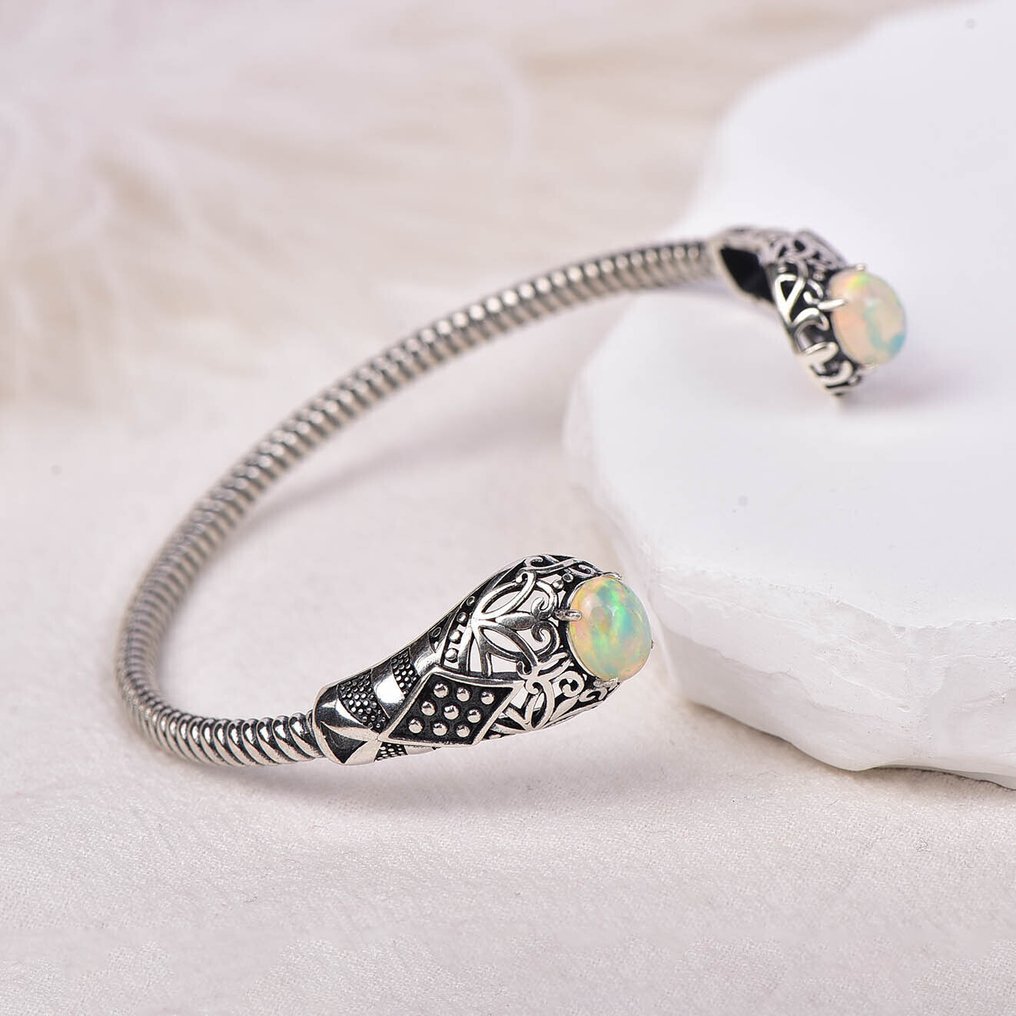 Fără preț de rezervă - Brățară Argint - Opal - Certificat #1.0