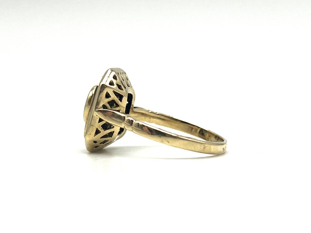 戒指 - 18K包金 黄金 -  0.50ct. tw. 蓝宝石 - 钻石 #3.2