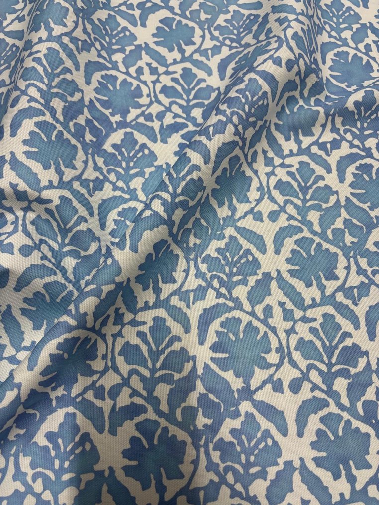 花卉风格，100%纯棉，巴拿马布，符合OEKO TEX标准，独家设计，蓝色 - 室內裝潢織物  - 300 cm - 280 cm #1.0