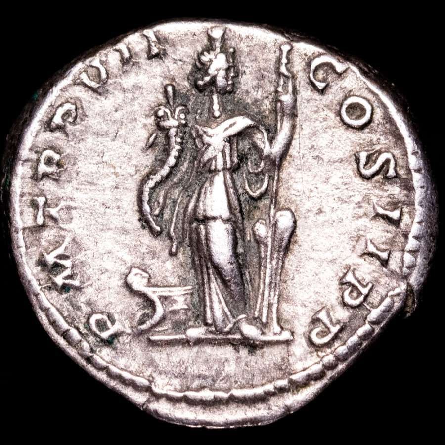 Rooman imperiumi. Septimius Severus (193-211). Denarius Rome, 200 AD. PM TR P VII COS II PP, Annona standing left holding cornucopia and large scepter.  (Ei pohjahintaa) #1.0