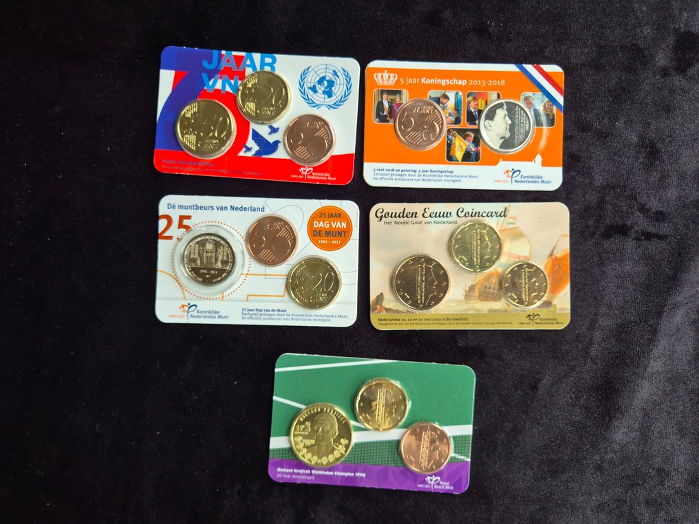 荷蘭. Coin Card 2017/2021 (5 stuks)  (沒有保留價) #1.0