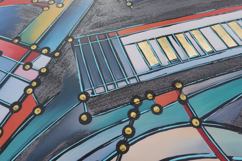 Ksavera - Cubism A1419 - abstract painting on XXL canvas #3.2