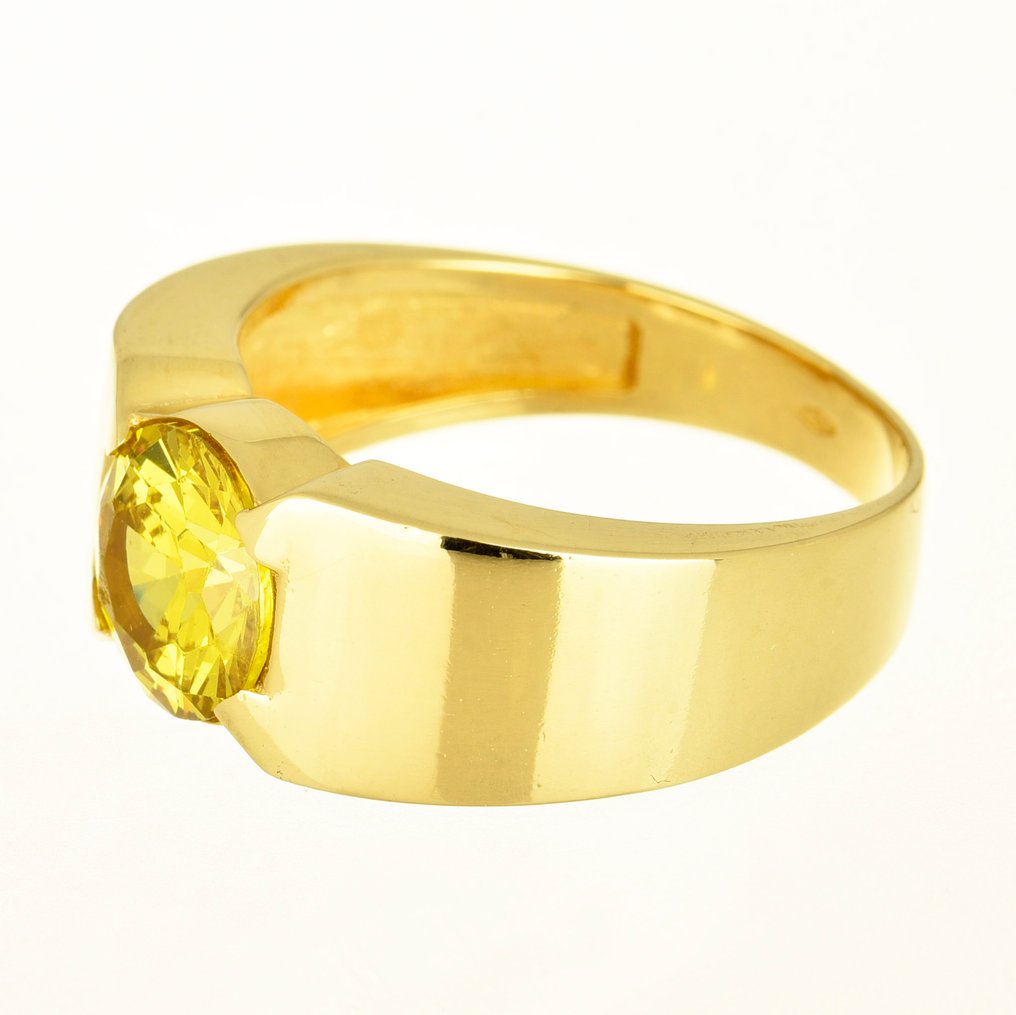 Δαχτυλίδι - 18 καράτια Κίτρινο χρυσό Συνθετικός πολύτιμος λίθος #3.2