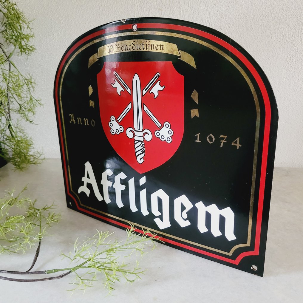 Affligem Bier, Emaille Reclamebord - Πινακίδα - Σμάλτο #2.1